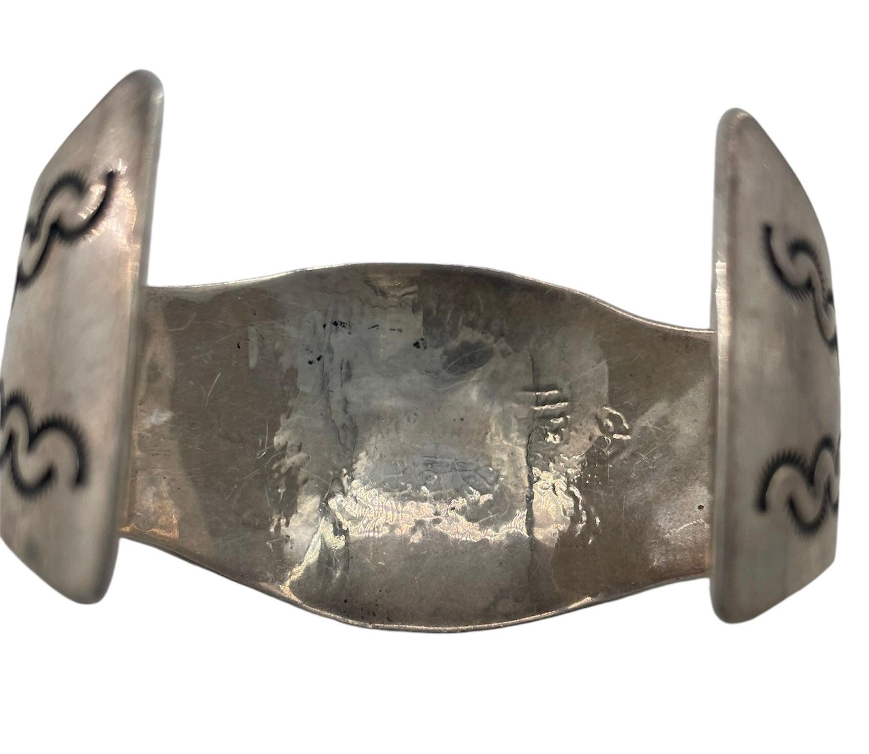 Hopi Kachina Sterling Silver Cuff Bracelet In Excellent Condition For Sale In Los Angeles, CA