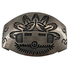Hopi Kachina Sterling Silver Cuff Bracelet