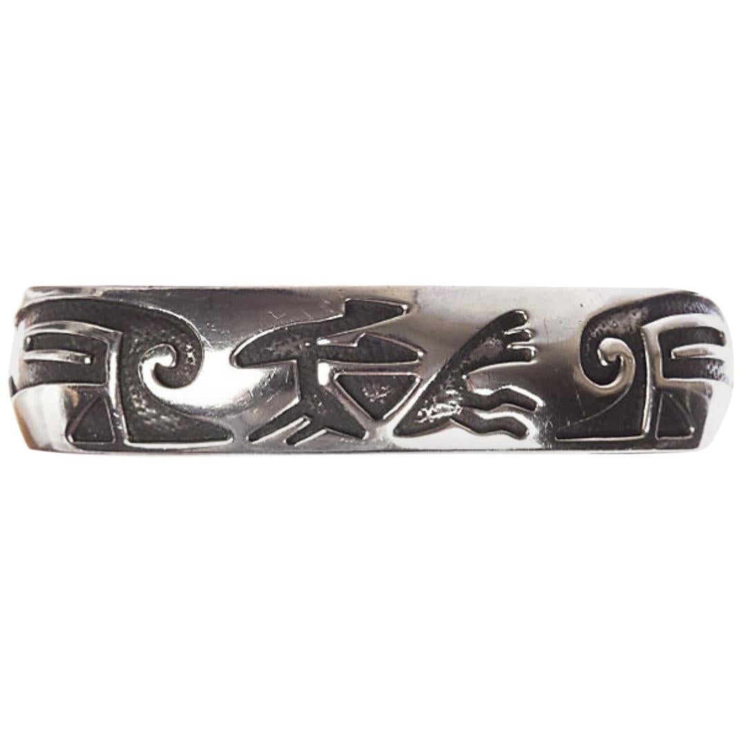 Hopi Native American Sterling Silver Cuff Bracelet For Sale