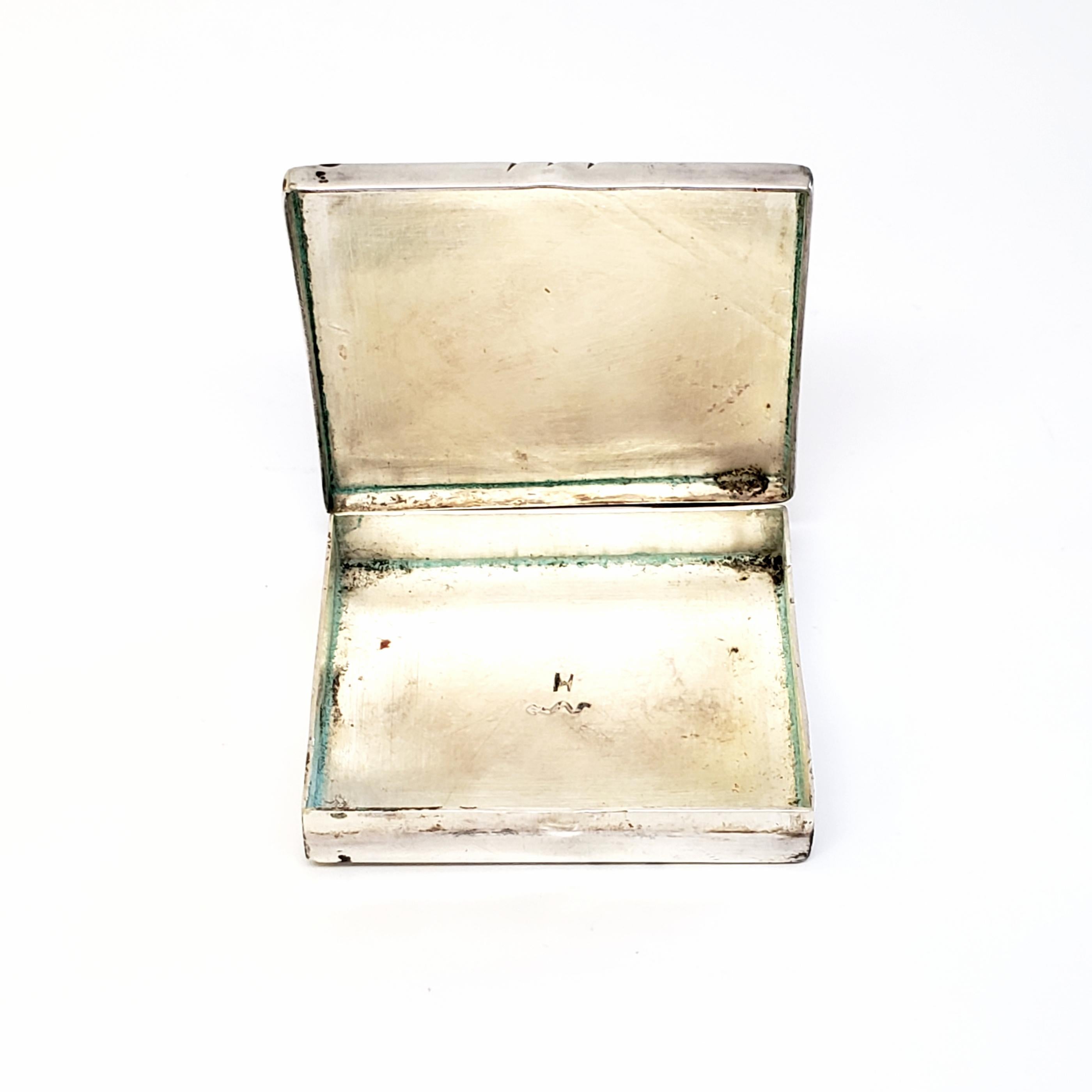 Hopi Native American Sterling Silver Turquoise Pill Trinket Box In Good Condition In Washington Depot, CT