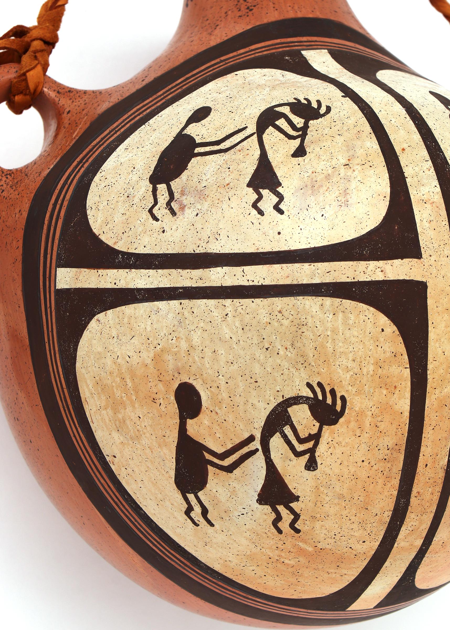 Amérindien Canteen Hopi Pueblo de Jean Sahme Nampeyo, design polychrome en vente