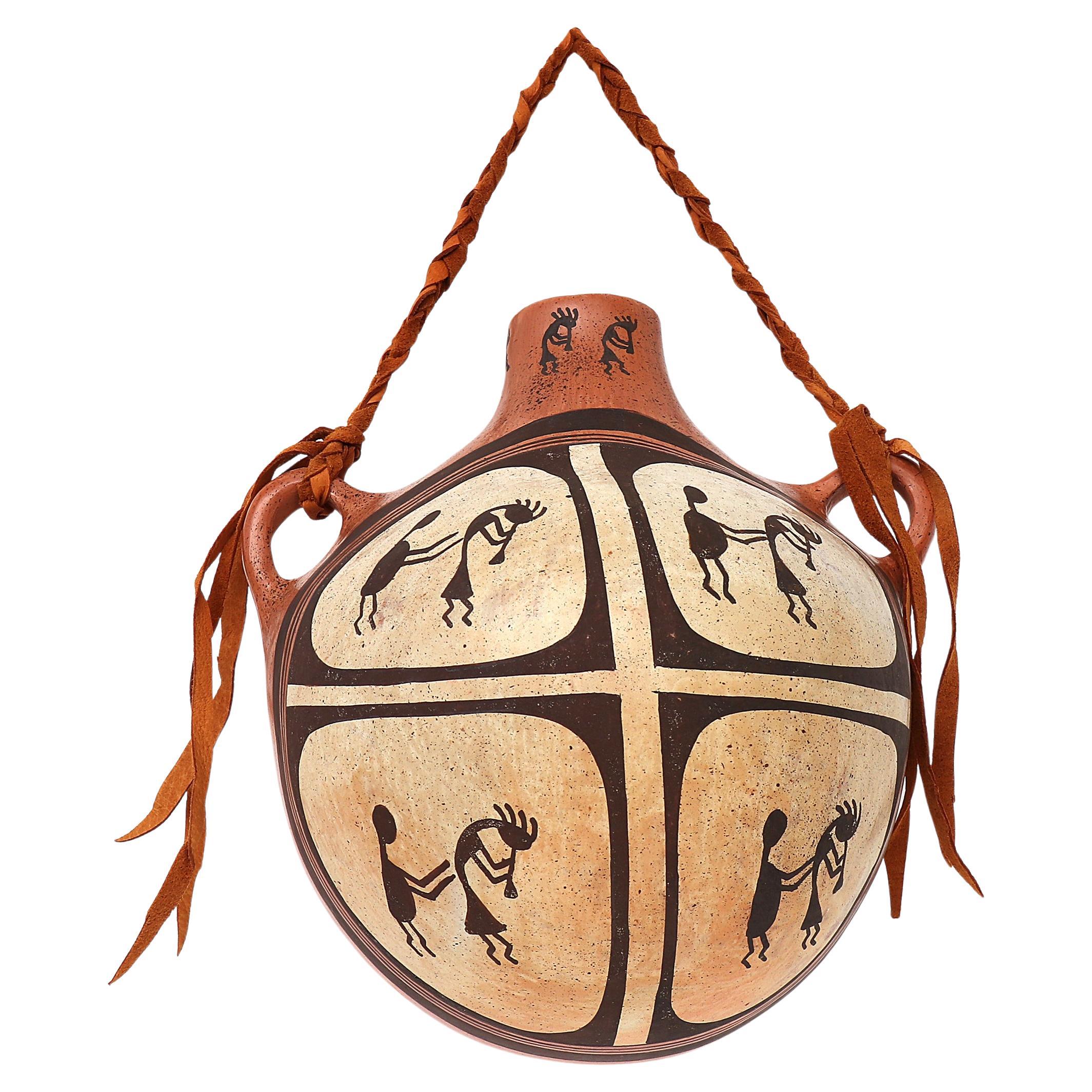Canteen Hopi Pueblo de Jean Sahme Nampeyo, design polychrome en vente