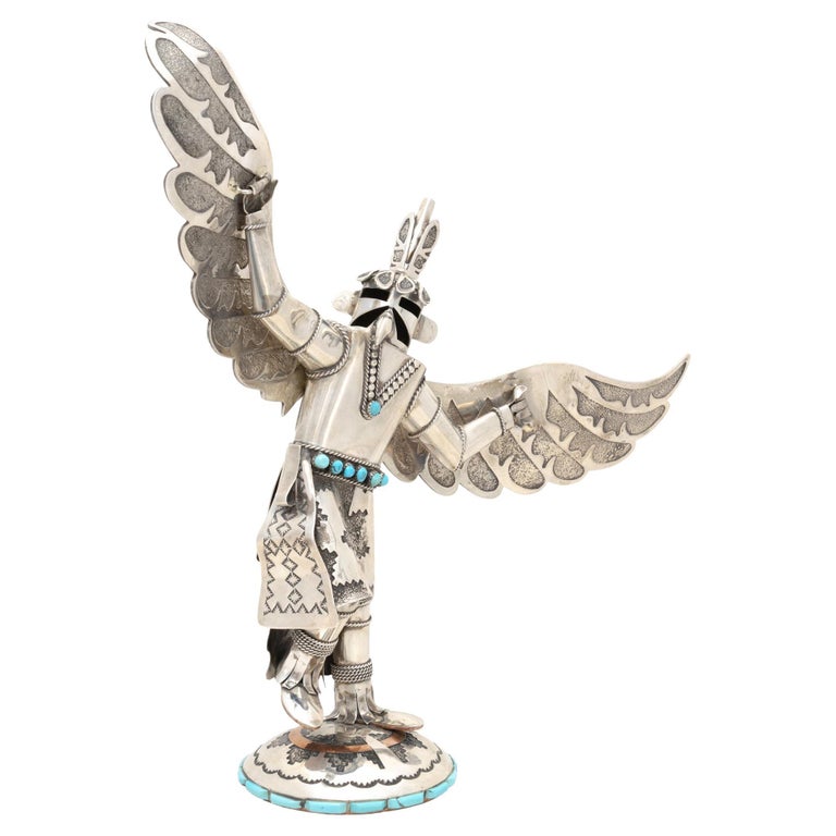 Carlin Turquoise!! Vintage Native American Navajo Sterling Silver Wings Necklace Carlin Turquoise!! Vintage Native American Navajo Sterling Silver Wings Necklace