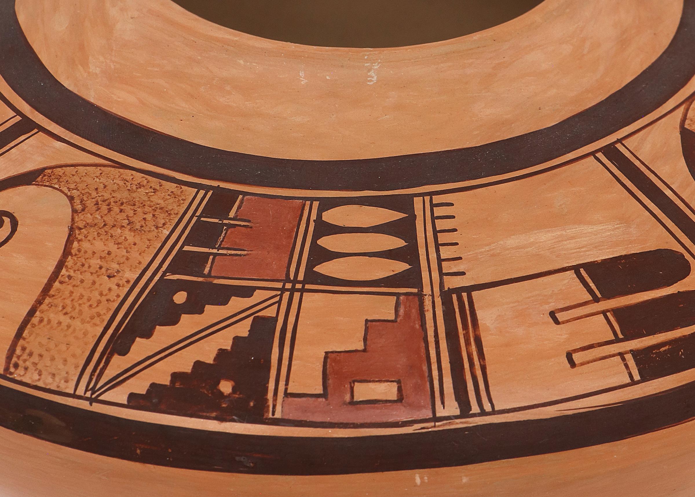 Native American Hopi-Tewa Pottery Jar by Priscilla Namingha Nampeyo, Southwestern Pueblo Olla For Sale