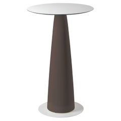 Hoplà 110 Chocolate Brown Round Table by Marc Sadler