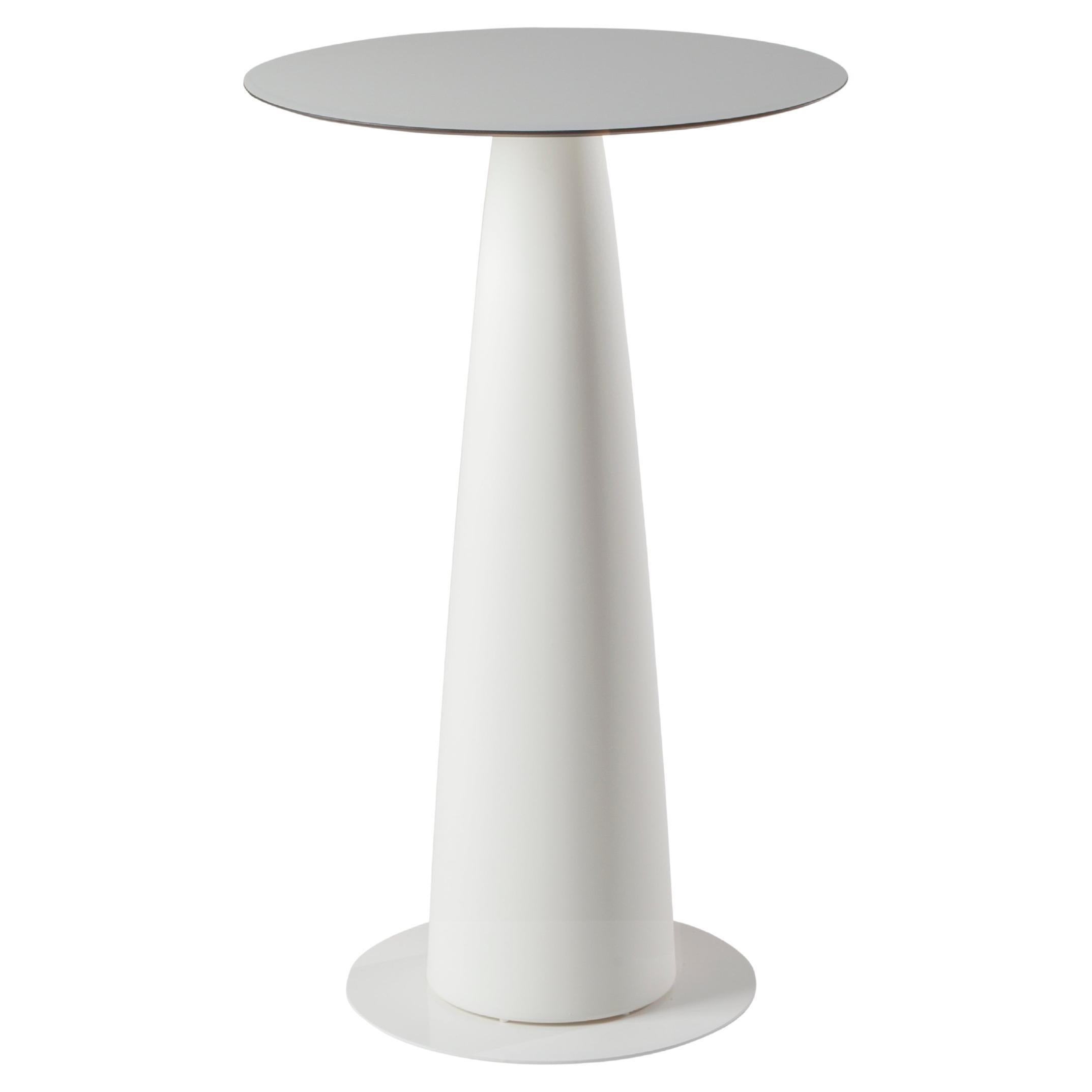 Hoplà 110 Milky White Round Table by Marc Sadler