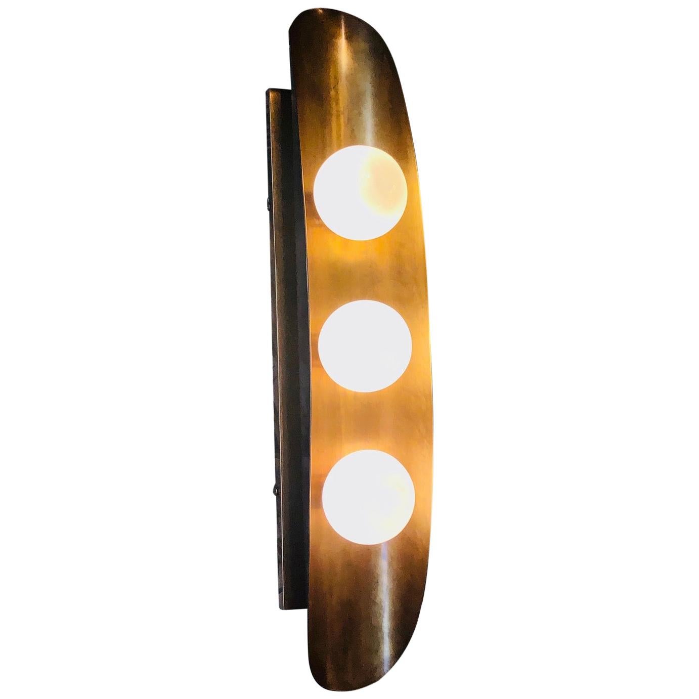 Hopper 3-Bulb Sconce Light Fixture by Martyn Lawrence Bullard For Sale