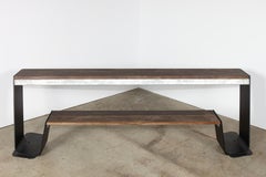Hopper Bench by Extremis, Black Powdercoated Hardwood, Belgium Design