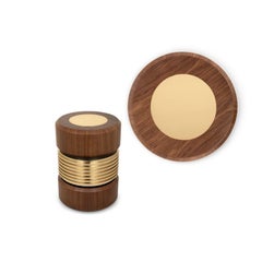 Hoppman Side Table with Polished Brass and Varnished Walnut Wood