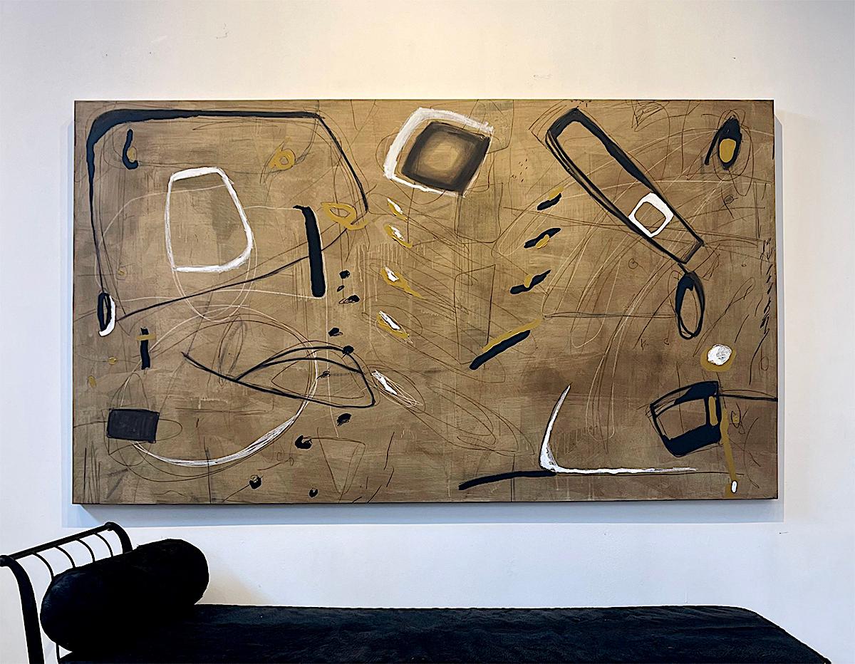 Hopscotch von Murray Duncan, Mischtechnik auf Leinwand, abstraktes, modernes Kunstwerk (Moderne)