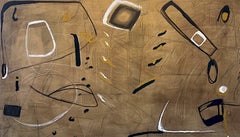 Hopscotch de Murray Duncan, technique mixte sur toile, œuvre d'art abstraite et moderne