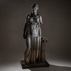 Hora des Sommers, lebensgroße Zinkgussfigur, spätes 19. Jahrhundert