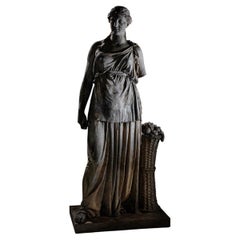 Hora des Sommers, lebensgroße Zinkgussfigur, spätes 19. Jahrhundert