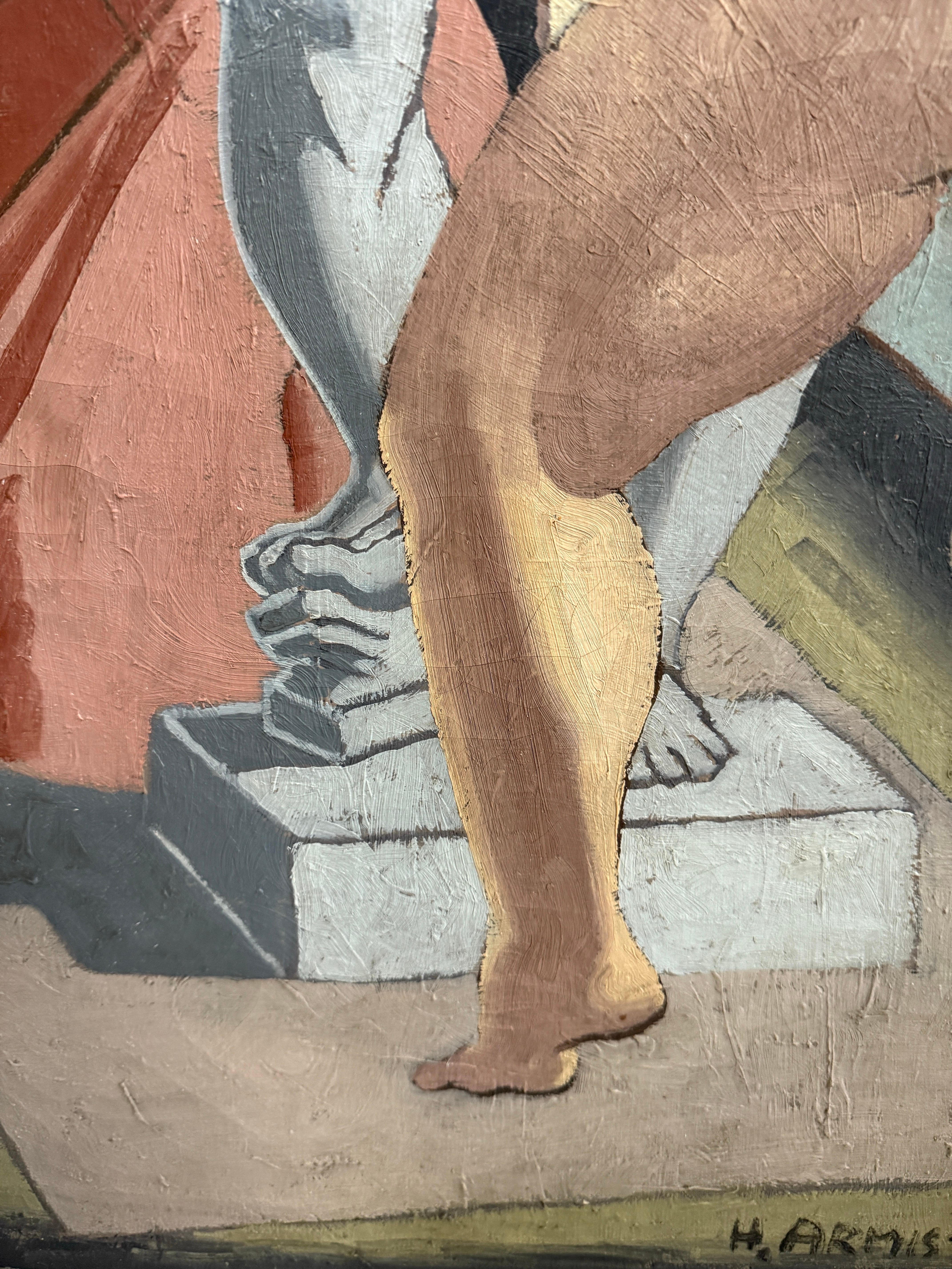 Horace Armistead (1898-1980) était un célèbre costumier et décorateur new-yorkais qui a travaillé sur de nombreuses productions importantes de la ville de New York. Cette huile sur toile non encadrée représente une scène néoclassique. 
Le tableau