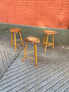 Horace B. Hartshaw Set of 3 Stools /Student of Wharton Esherick