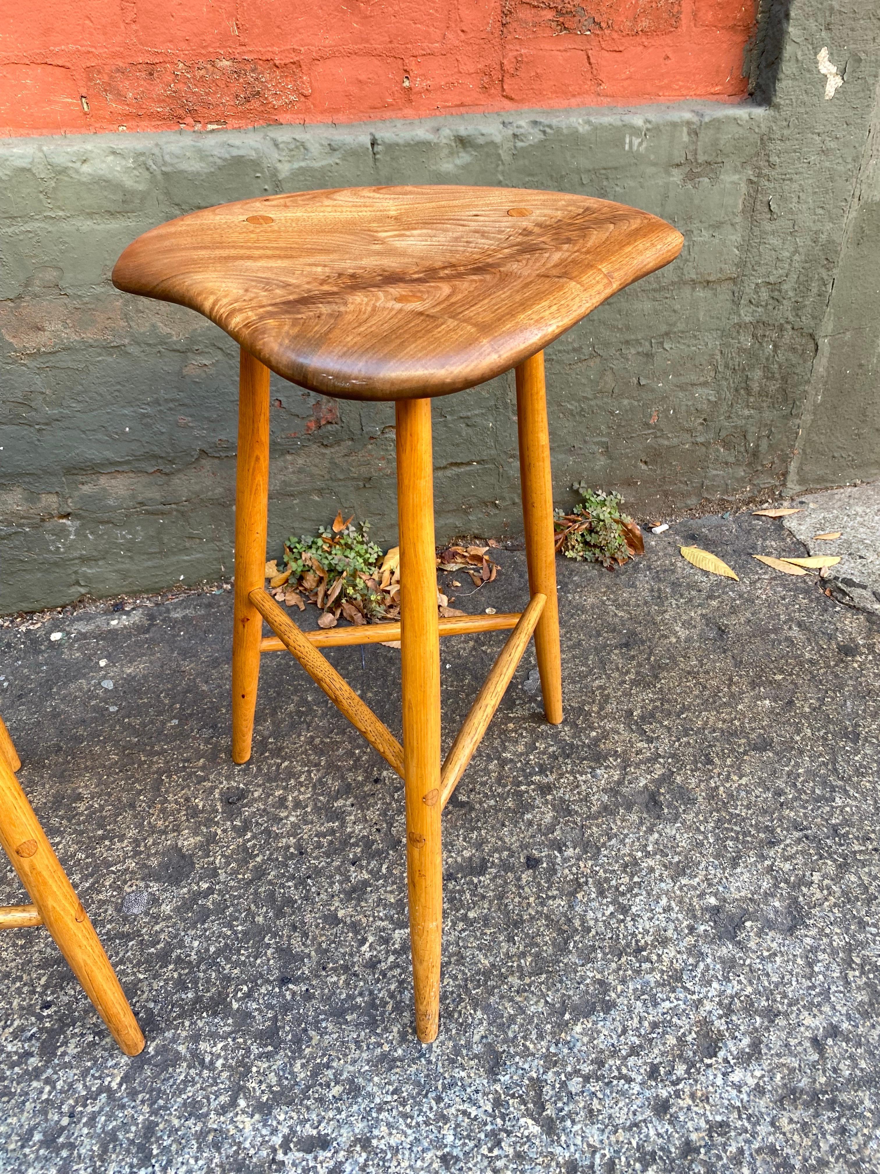 American Craftsman Horace B. Hartshaw Set of 3 Stools /Student of Wharton Esherick For Sale