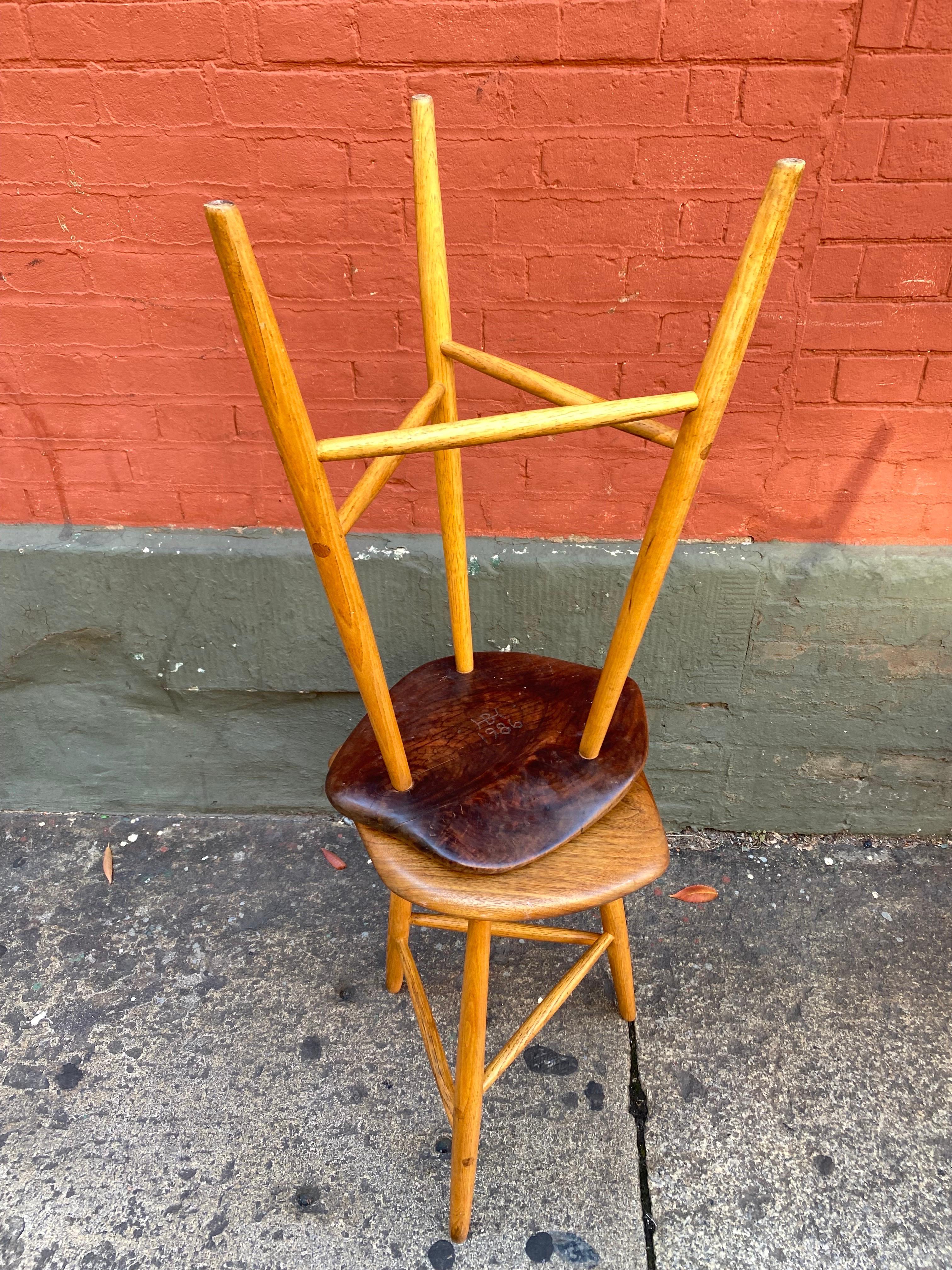 Walnut Horace B. Hartshaw Set of 3 Stools /Student of Wharton Esherick For Sale