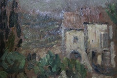 Antique French Impressionist Landscape Oil Painting in Original Frame