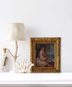 Französisch Impressionist Akt Ölgemälde, Französisch weibliche Figur am Meer