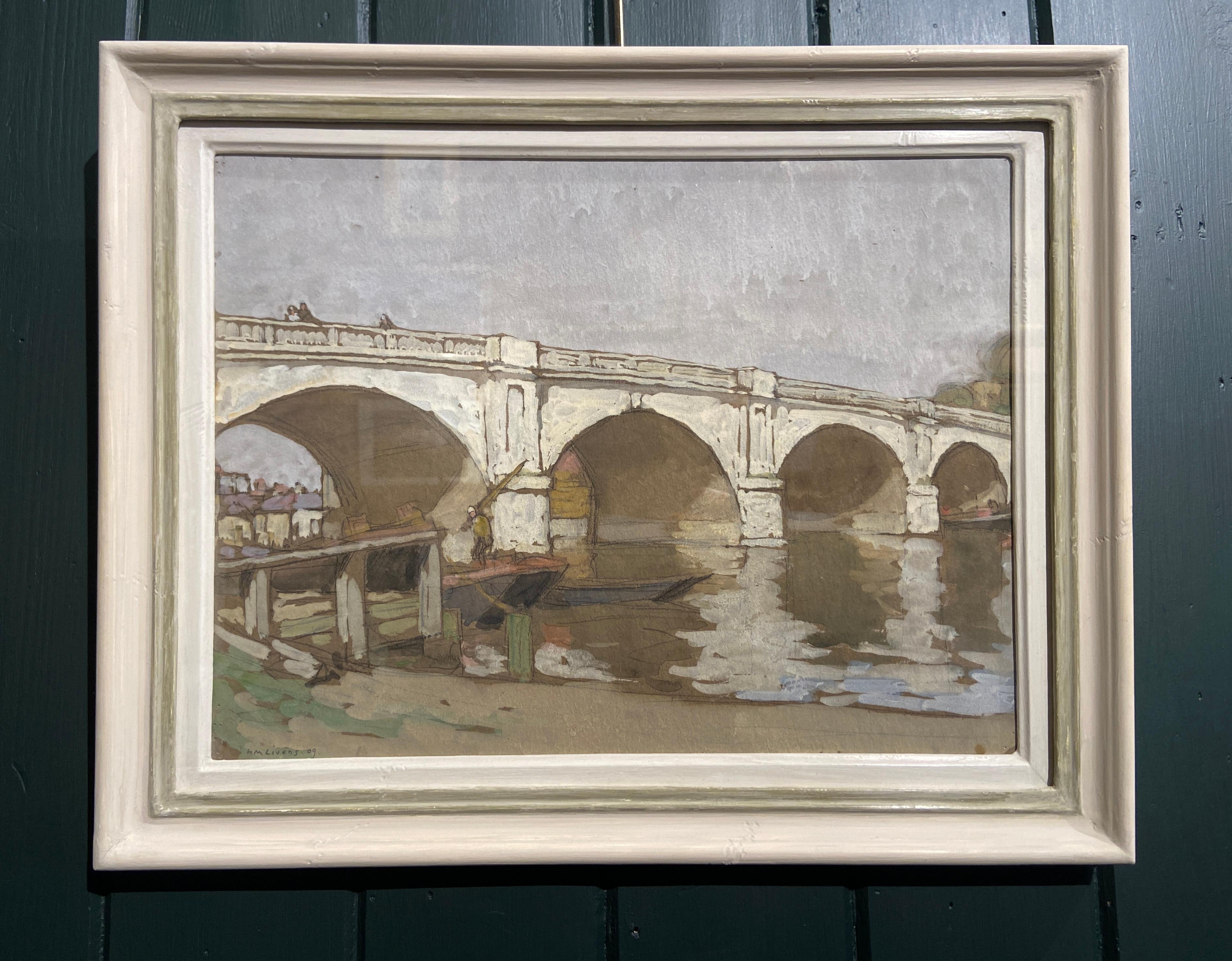 Kingston Bridge - Painting by Horace Mann Livens