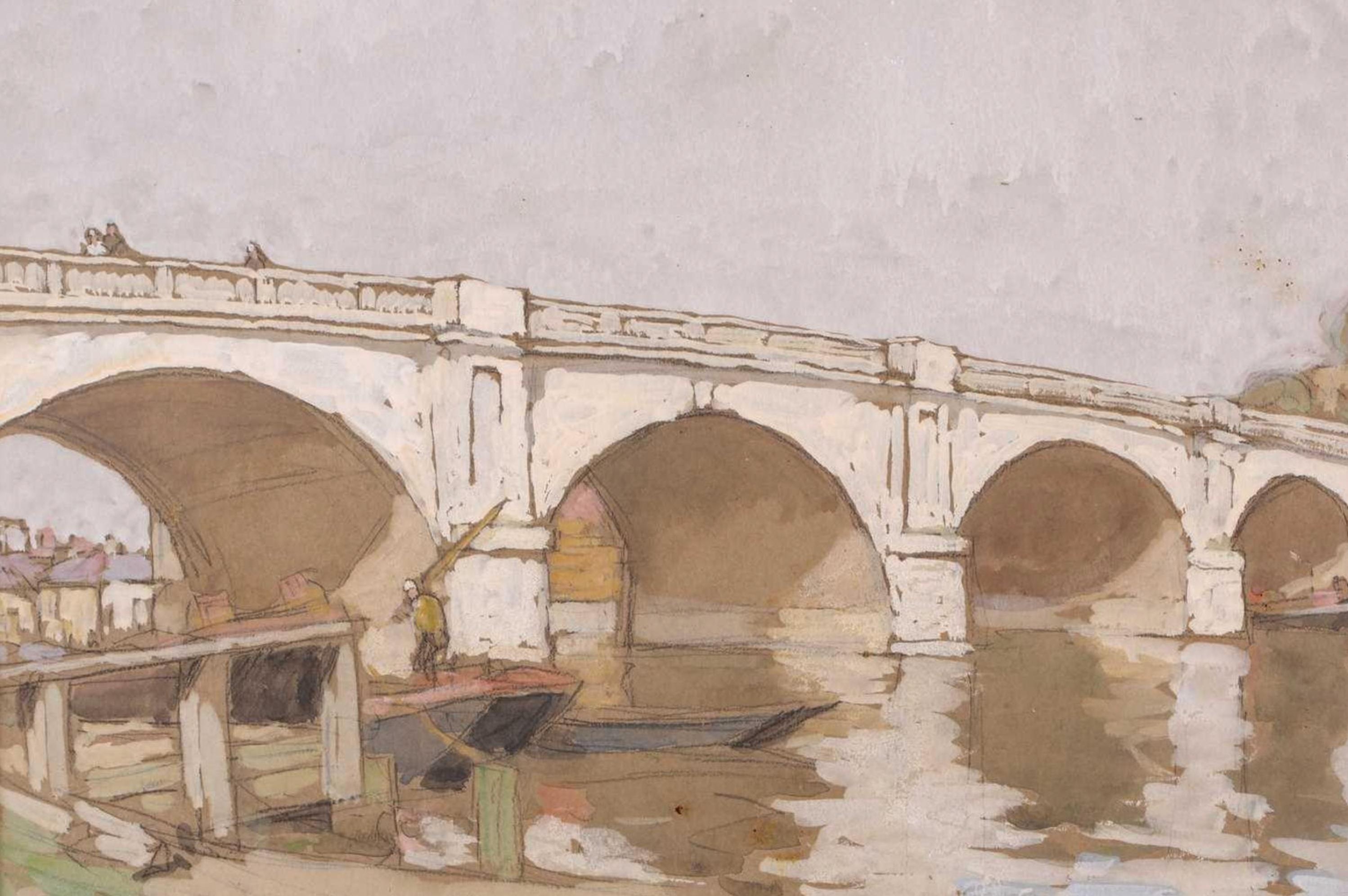 Horace Mann Livens Landscape Painting - Kingston Bridge