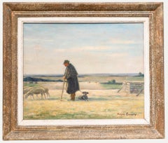 Horace Raoul Colmaire (1875-1965) - Huile du début du 20e siècle, Berger et son chien