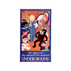 1924 Cartel Original - Para Navidad Compra entre las 10 y las 4 y viaja en Metro
