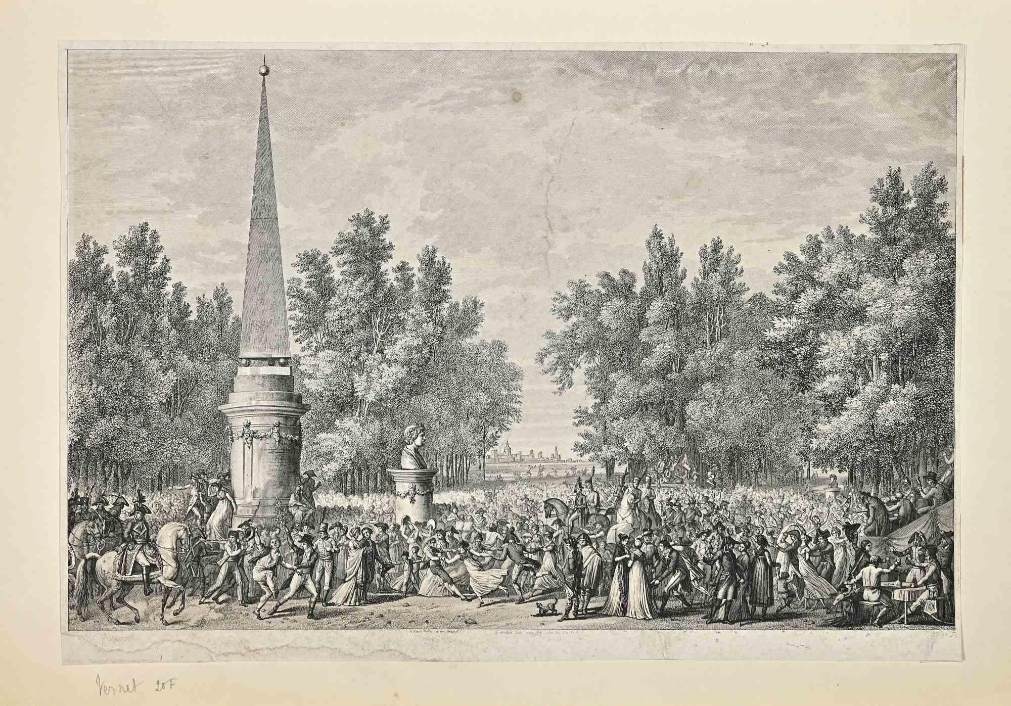 Paris - Lithographie d'Horace Vernet - 1805