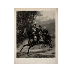 1851 original engraving by Horace Vernet - portrait of Louis-Napoléon Bonaparte