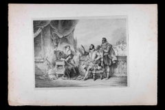 Torquato Tasso and Isabella D'Este- Lithograph by H. Vernet - 19th Century
