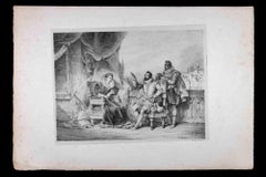 Lithographie de Torquato Tasso et Isabella D'Este par H. Vernet - 19ème siècle