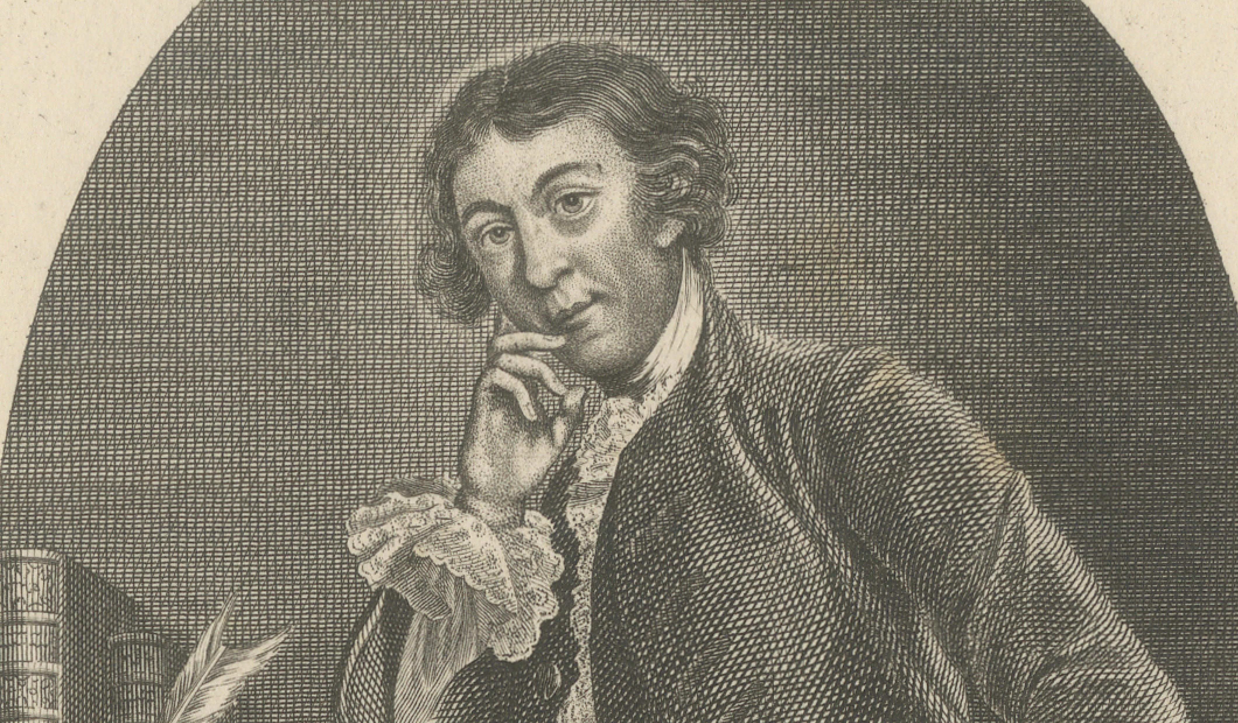 Horace Walpole Portrait - Strawberry Hill Engraving after Reynolds, 1787