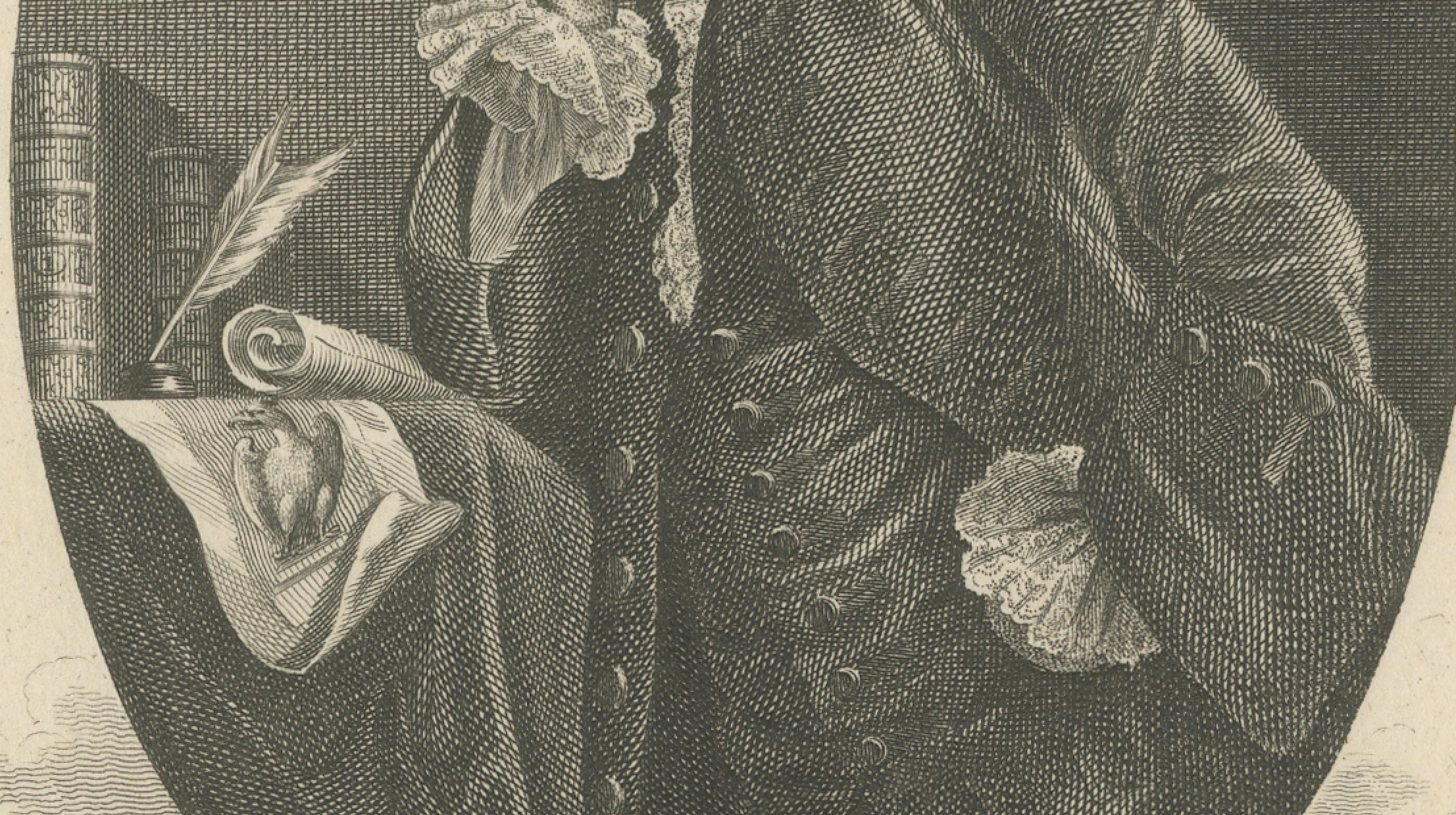 Horace Walpole Portrait - Strawberry Hill Engraving after Reynolds, 1787
