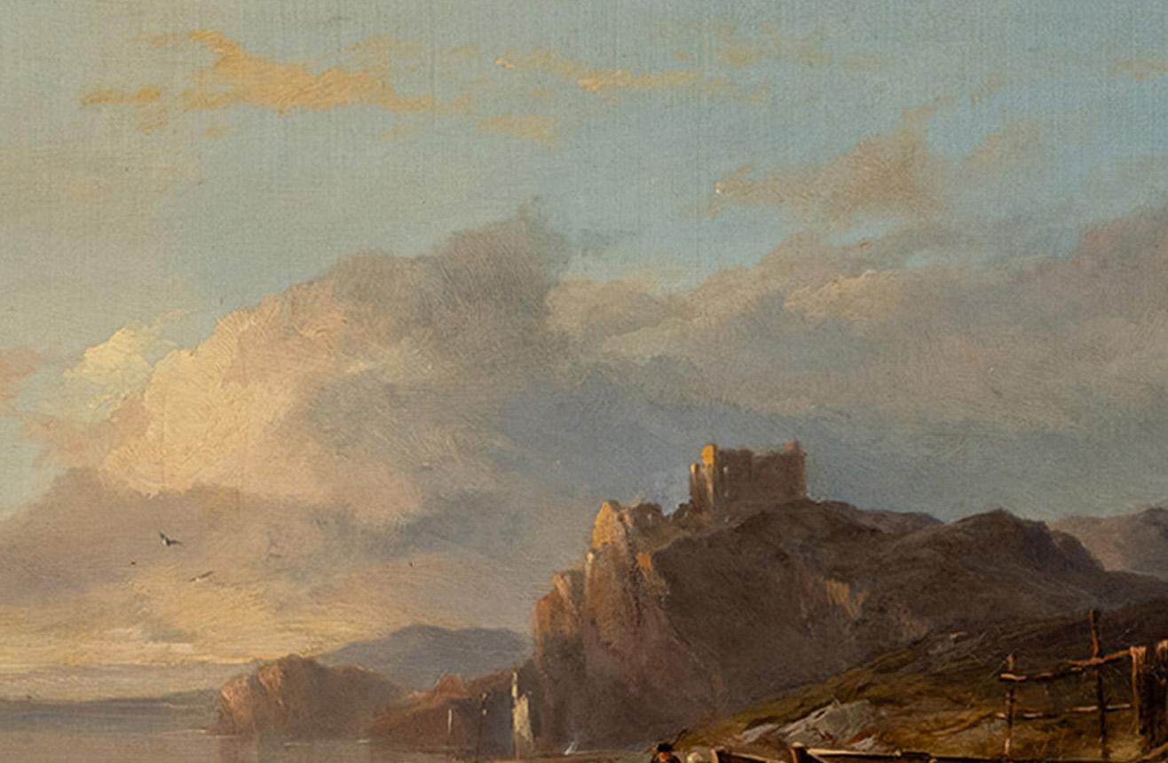 Antique Scottish Oil on Canvas Painting Tantallon Castle Ruin East Lothian 1850  For Sale 9