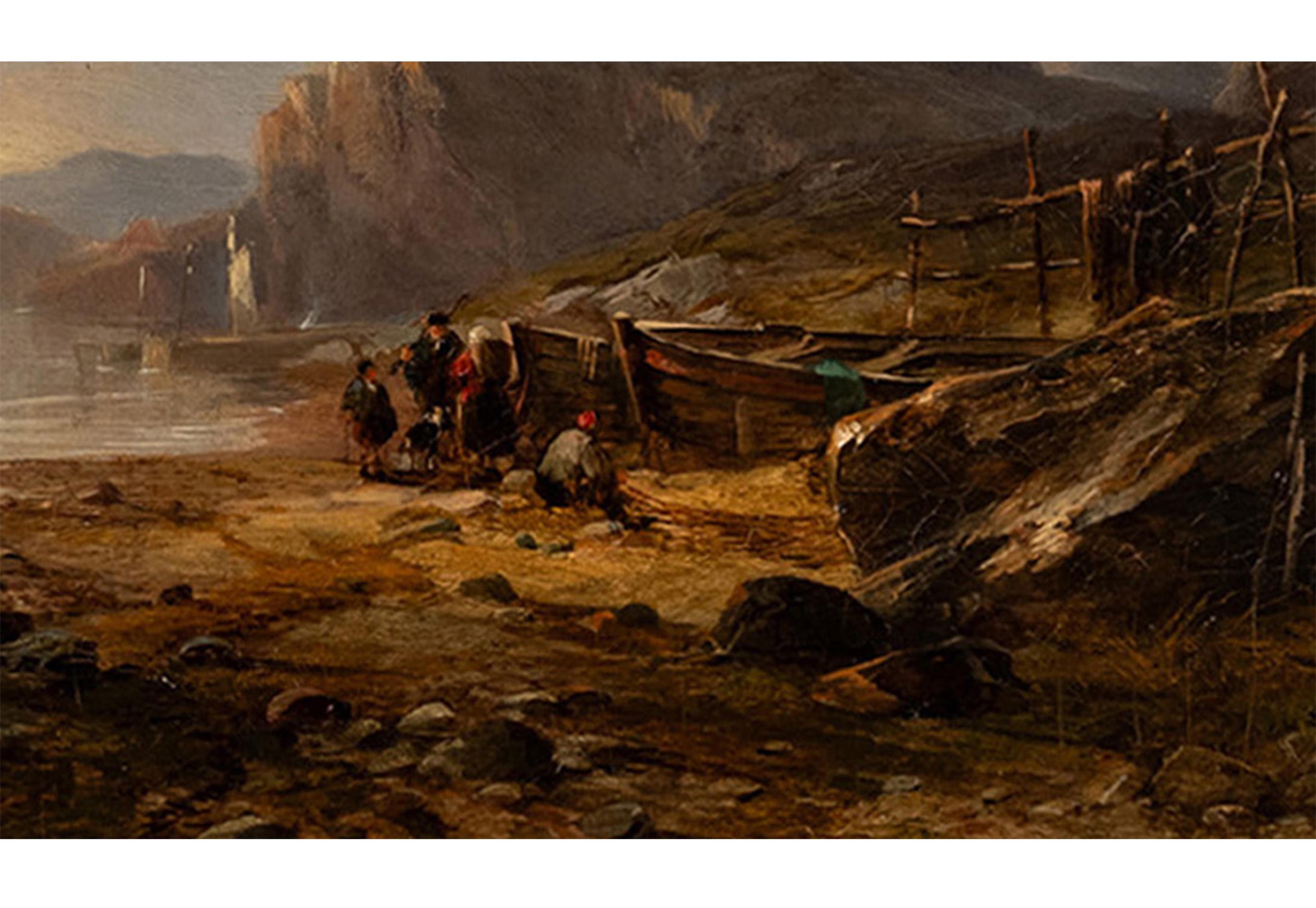 Antique Scottish Oil on Canvas Painting Tantallon Castle Ruin East Lothian 1850  For Sale 6