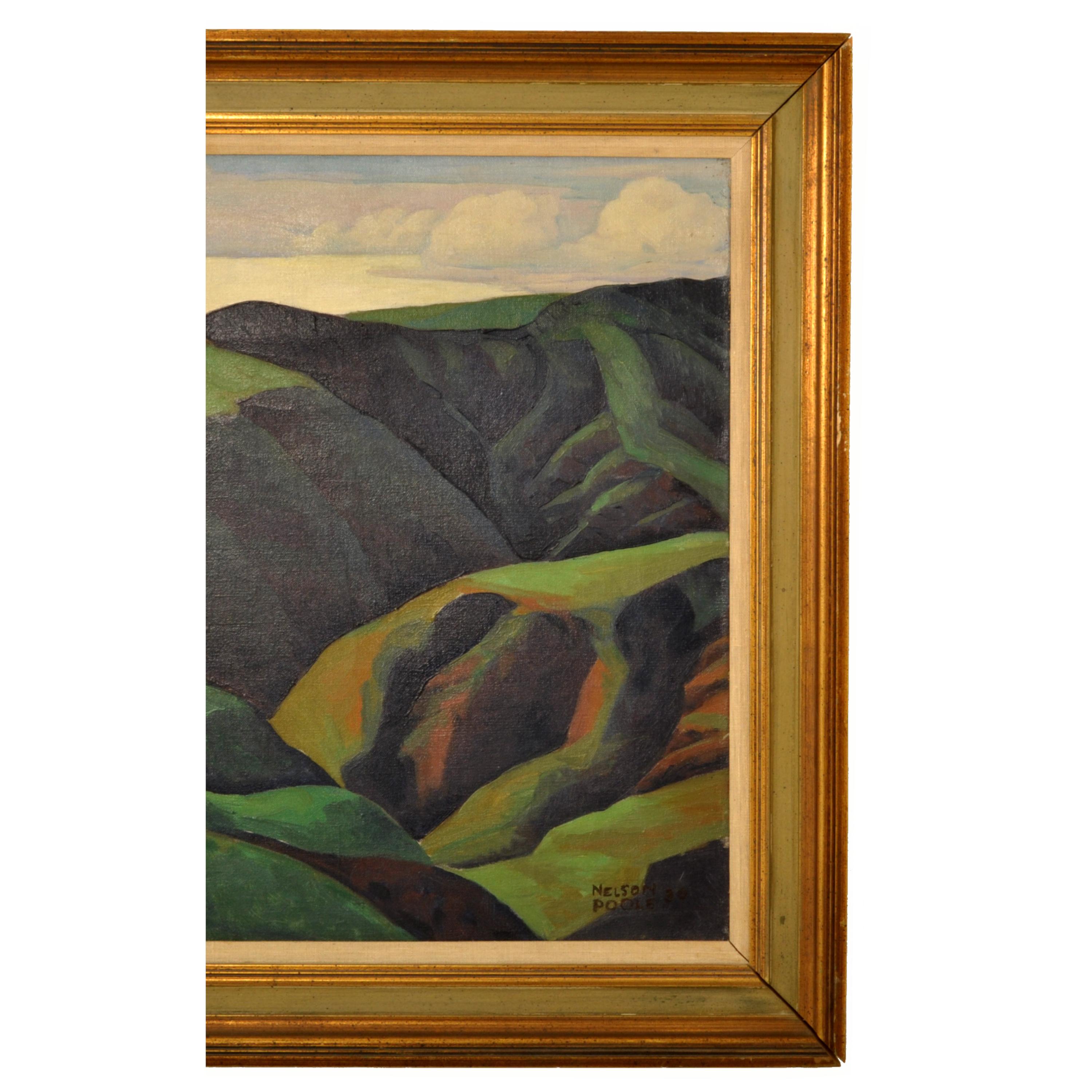 An important California Impressionist/WPA oil on canvas painting by the celebrated artist Horatio Nelson Poole (1885-1949), titled 