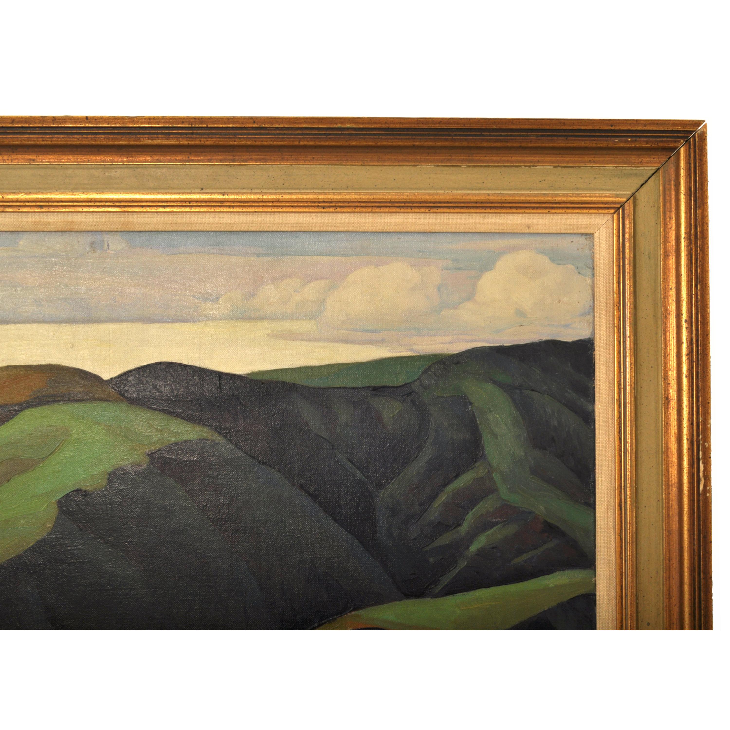 Oil on Canvas California Impressionist WPA Horatio Nelson Poole 1930 Mendocino 2