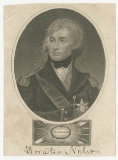 Horatio Nelson Porträt, Trafalgar-Stich, Marineheld, 1819 London