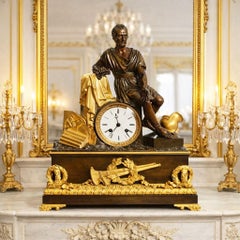 “Horatius & the Fall of Rome” French Empire Antique Bronze Mantel Clock