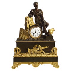 “Horatius & the Fall of Rome” French Empire Antique Bronze Mantel Clock