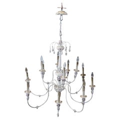 Horchow French Country Farmhouse 12 Light Chandelier Chic Aidan Gray Style 39"