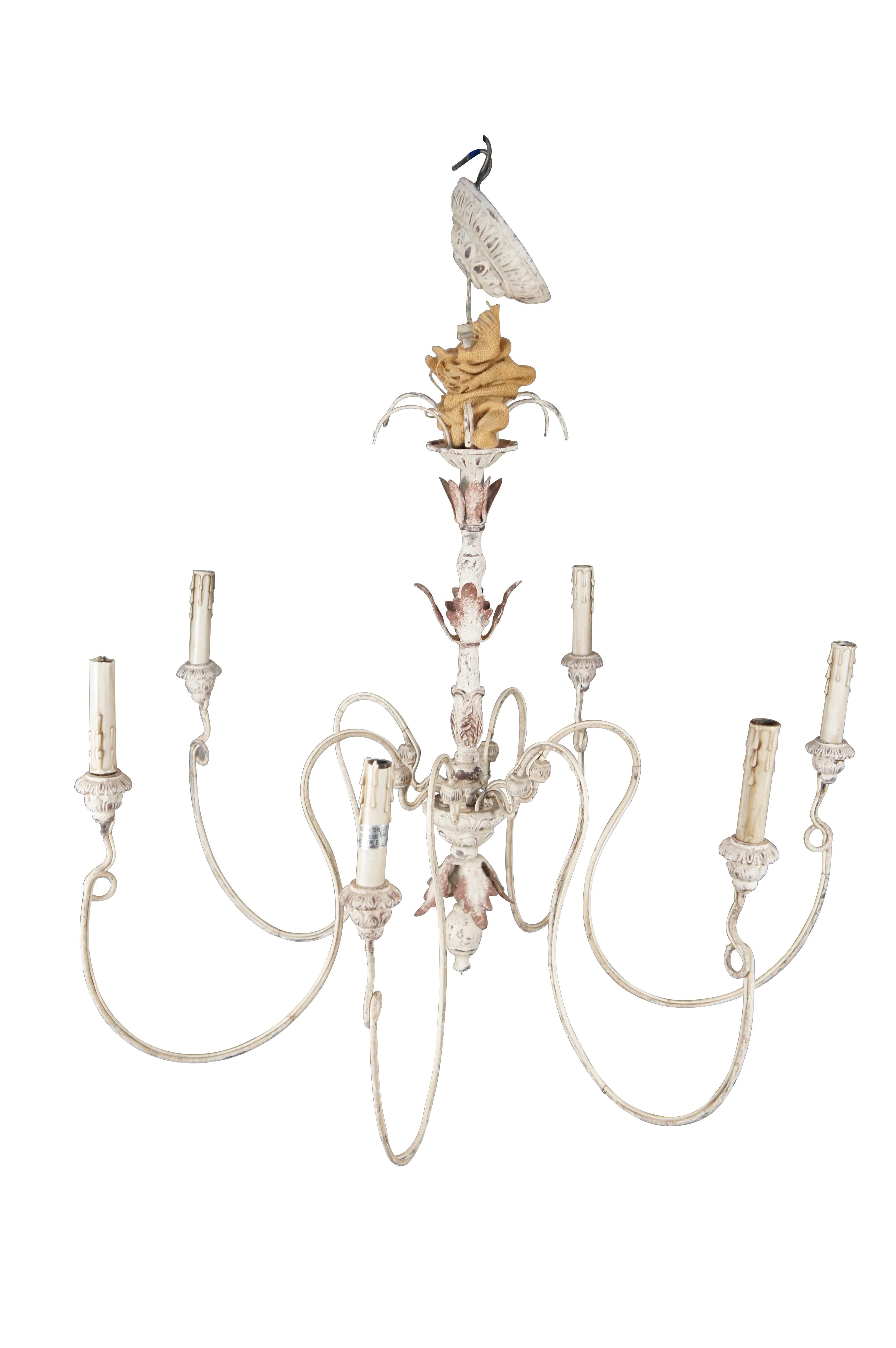 French Provincial Horchow French Country Farmhouse 6 Light Chandelier Chic Aidan Gray Style 34