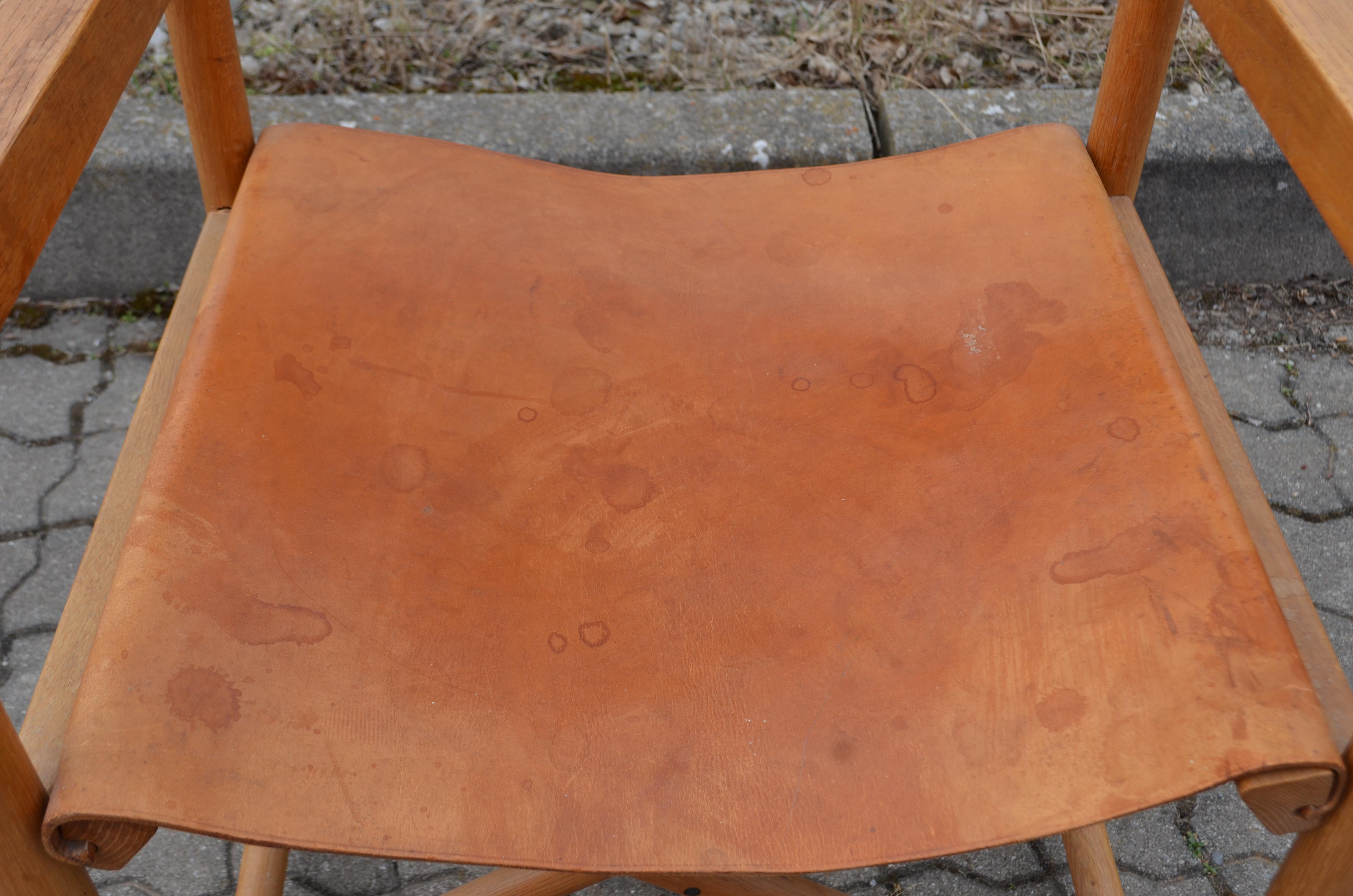 Horgen Glarus Modell 903 by Kurt Culetto Cognac Swiss Folding Spanish Chair For Sale 12