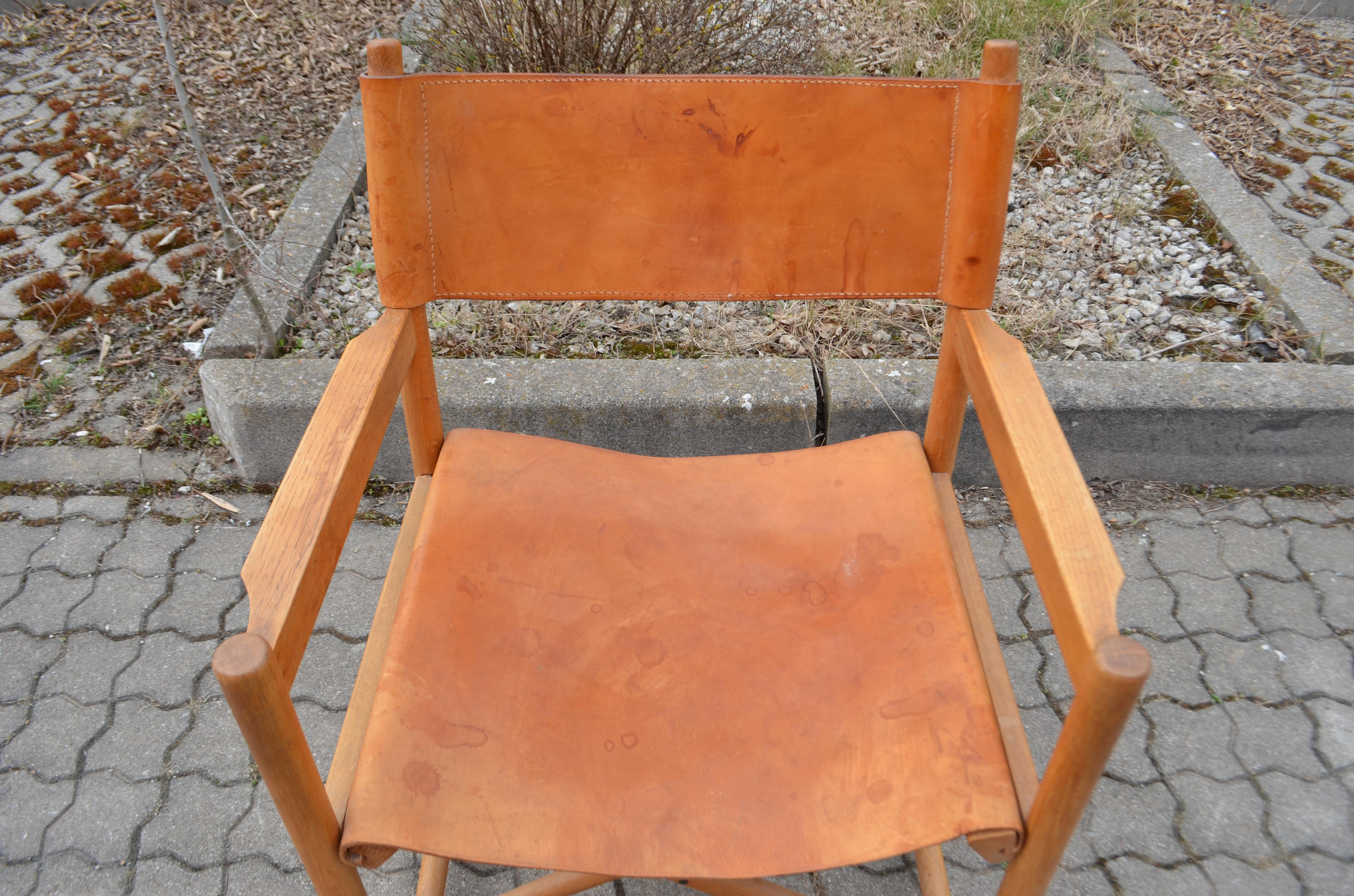 20th Century Horgen Glarus Modell 903 by Kurt Culetto Cognac Swiss Folding Spanish Chair For Sale