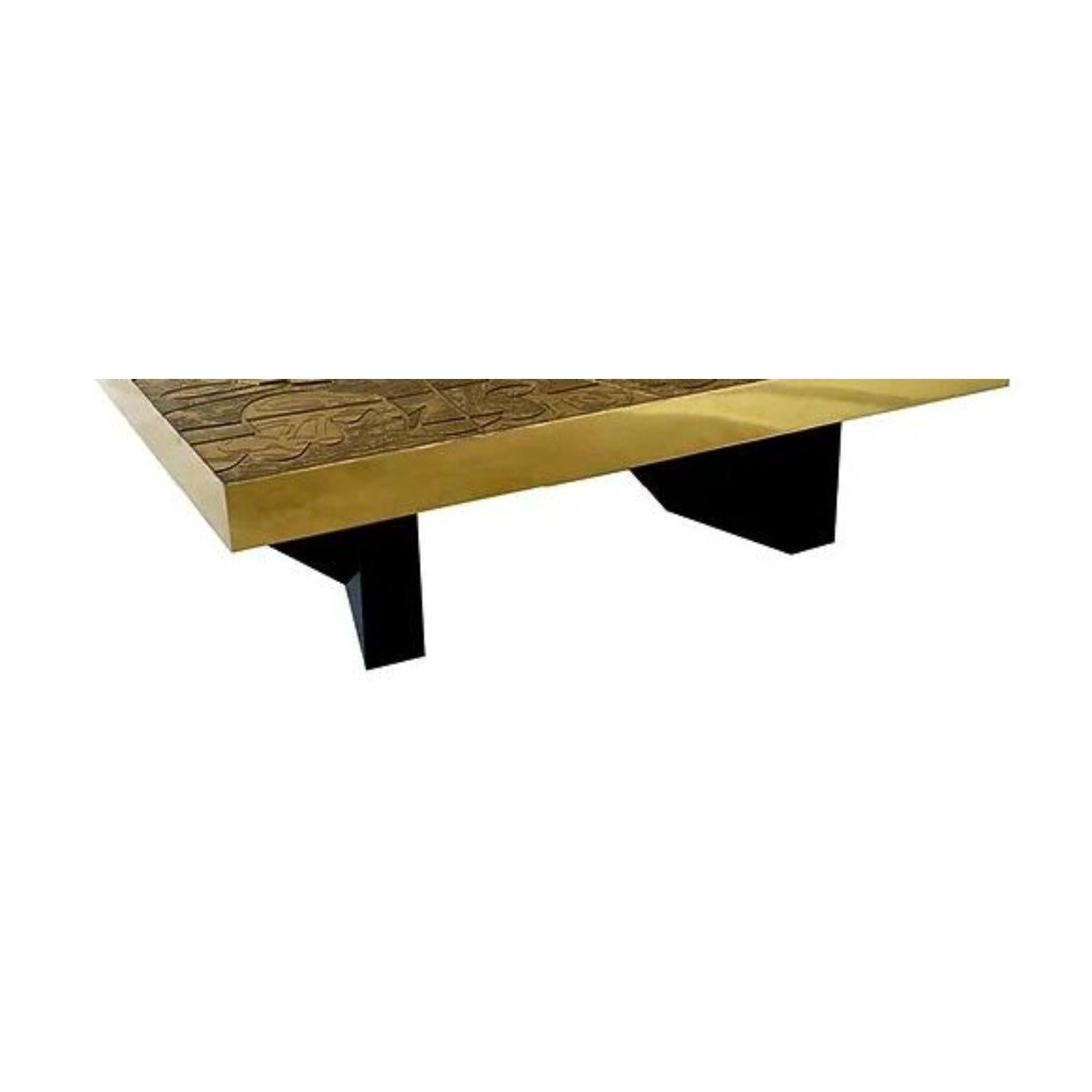 Other Horizon 2 Stone And Brass Coffee Table by Brutalist Be For Sale