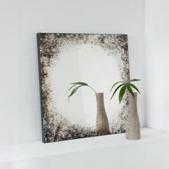 Horizon Antiqued Finely Etched Mirror, Back-Illuminated, Blackened Metal Frame