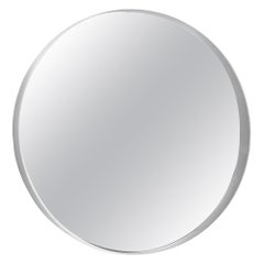 In Stock in Los Angeles, White Round Horizon Wall Mirror by Gianluigi Landoni