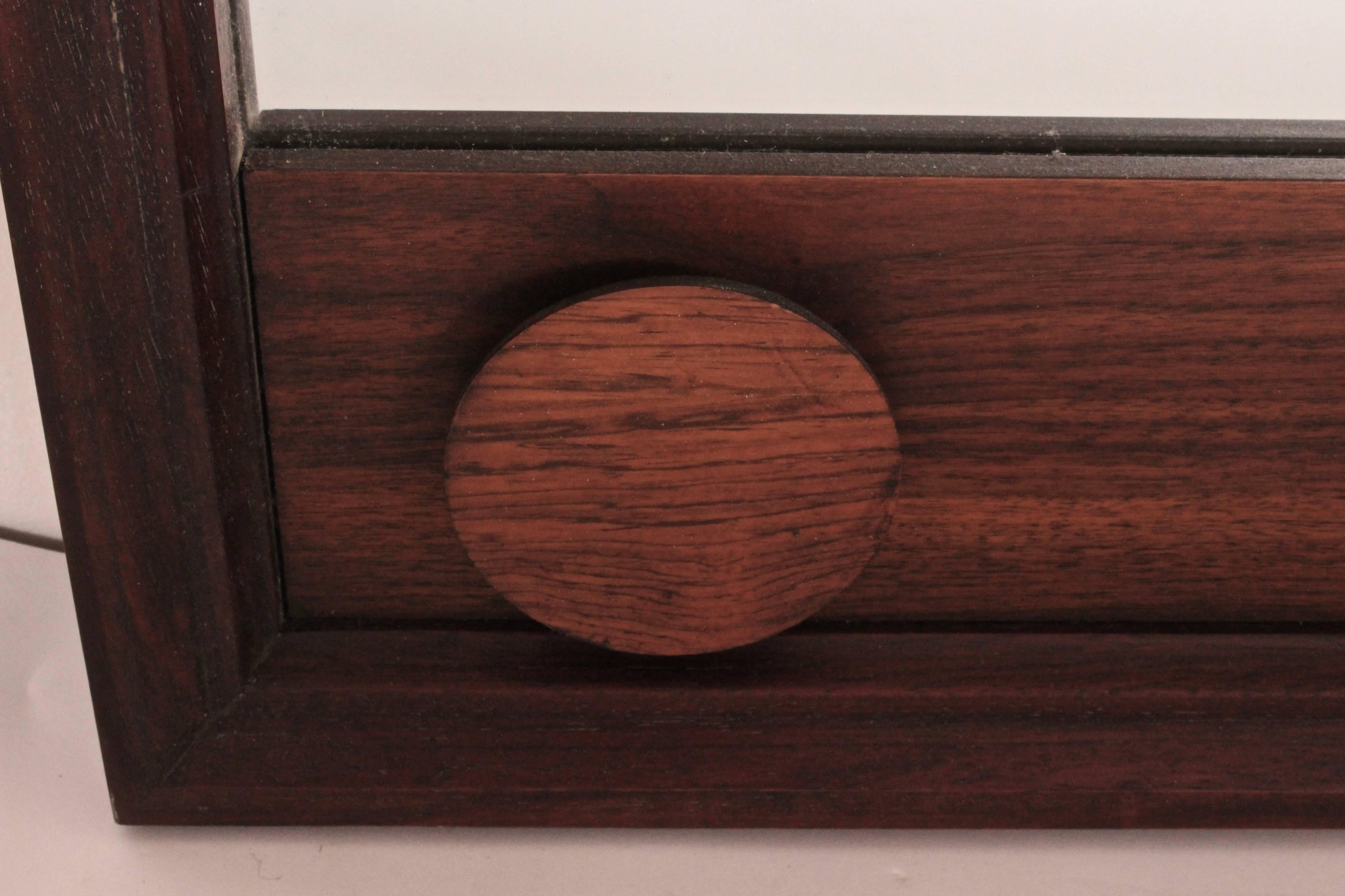 Danish Modern Rosewood Mirror with Rosewood Appliques, C. 1960  1