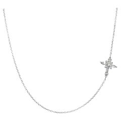 Horizontal Diamond Cross Necklace in White Gold