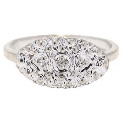 Horizontaler Diamant-Navette-Ring, 10K Weißgold, Cluster-Diamant
